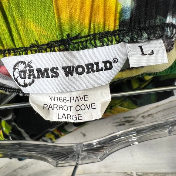 Jams World Parrot Cove Hawaiian Floral Wide Leg Cropped Pants Womens Size Large - Picture 7 of 14